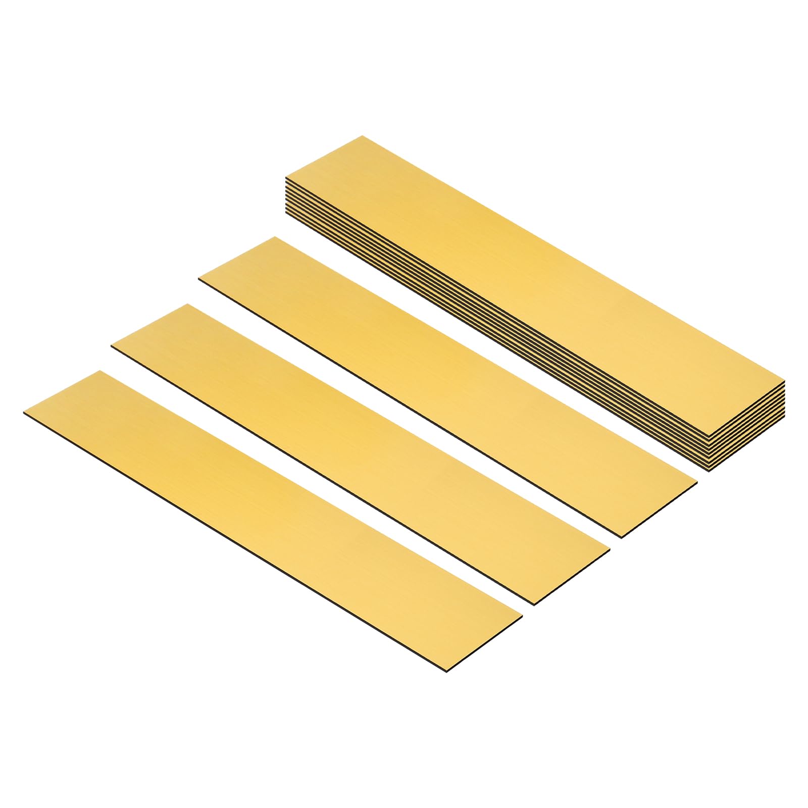 PATIKIL 10"x2" Blank Name Plates, 12 Pack Custom Engraved Name Plate Rectangle Laser Engraving Blanks for Personalized Nameplates Office Desk DIY Painting Supplies, Gold, Black
