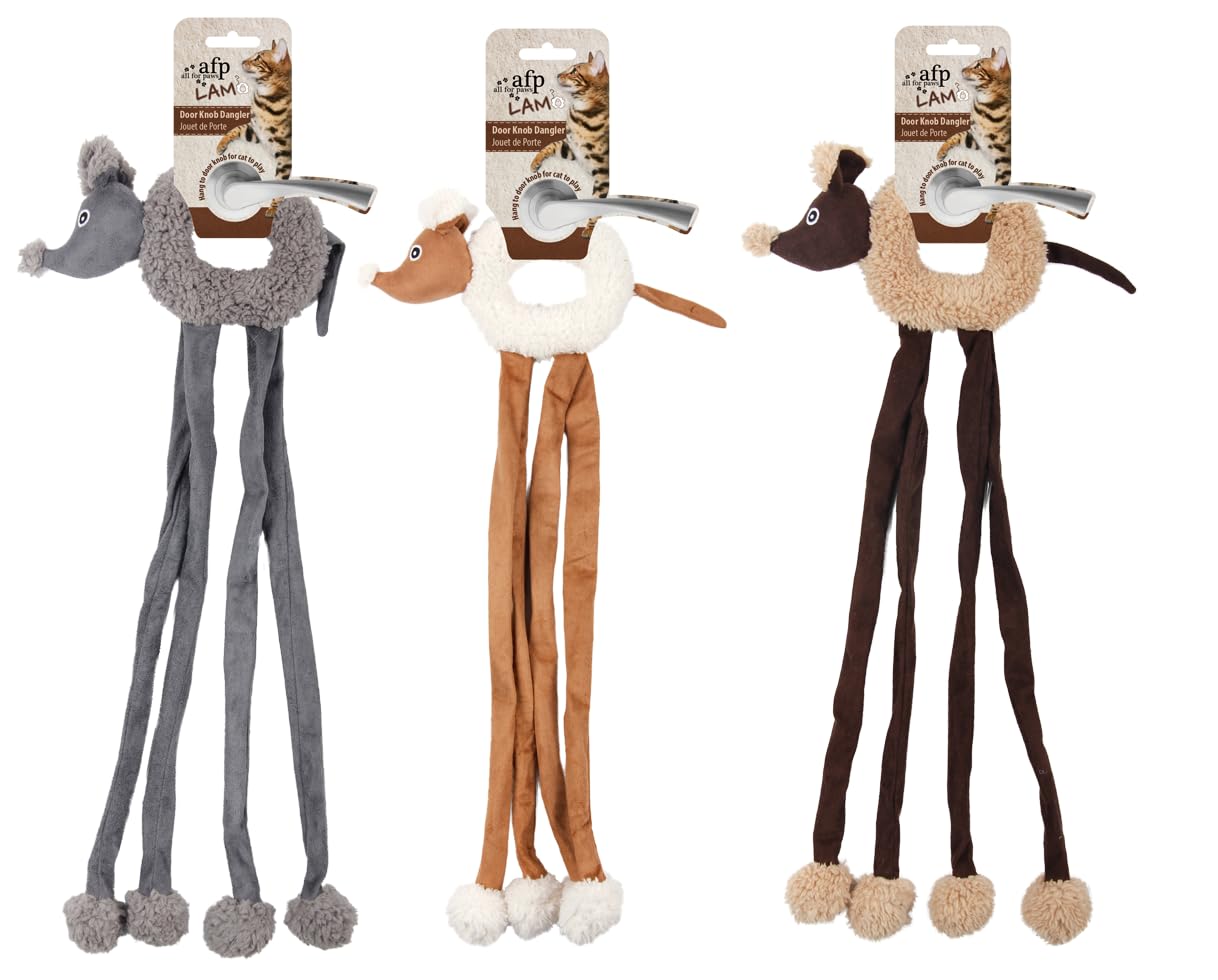 ALL FOR PAWS Lambswool Cuddle Door Knob Dangler Cat Toy