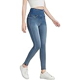 KYAL KNOW YOU ARE LOVED High Waisted Skinny Jeans Stretchy Tummy Control Jegging for Women Pull on Leggings with Pockets