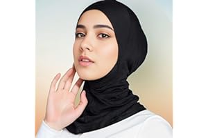 Hijab Undercap for Women, Thin Breathable Elastic Pullover Ramadan Cap, Elegant Turban Style Liner for Eid Gift, Muslim Head 