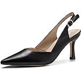 Women's Slingback Kitten Heels Closed Pointed Toe Backless Wedding Party Dress Pumps Shoes