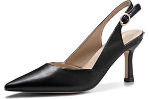 Rilista Women's Slingback Kitten Heels Closed Pointed Toe Wedding Party Dress Pumps Shoes