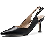 Rilista Women's Kitten Heels Pumps Pointed Closed