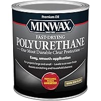 Minwax Fast Drying Polyurethane Protective Wood Finish, Clear Semi-Gloss, 1 Quart