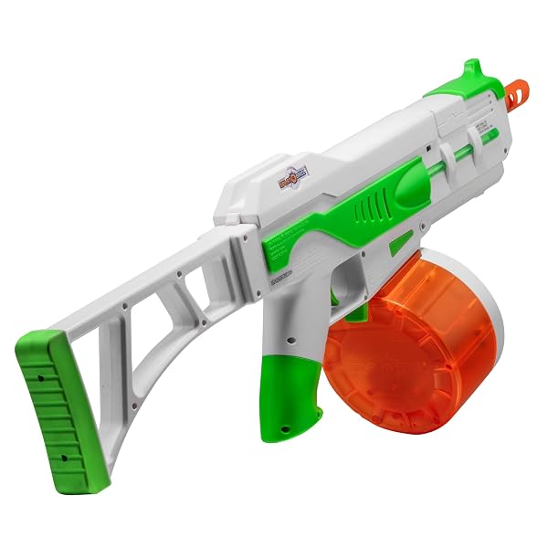 SPLATRBALL SRB1200 PYRO GLOW-IN-THE-DARK WATER GEL BALL BLASTER KIT – LED LIGHTS, 225 FPS, 1200-ROUND DRUM MAG, 2000 TOTAL ROUNDS – GREEN/WHITE