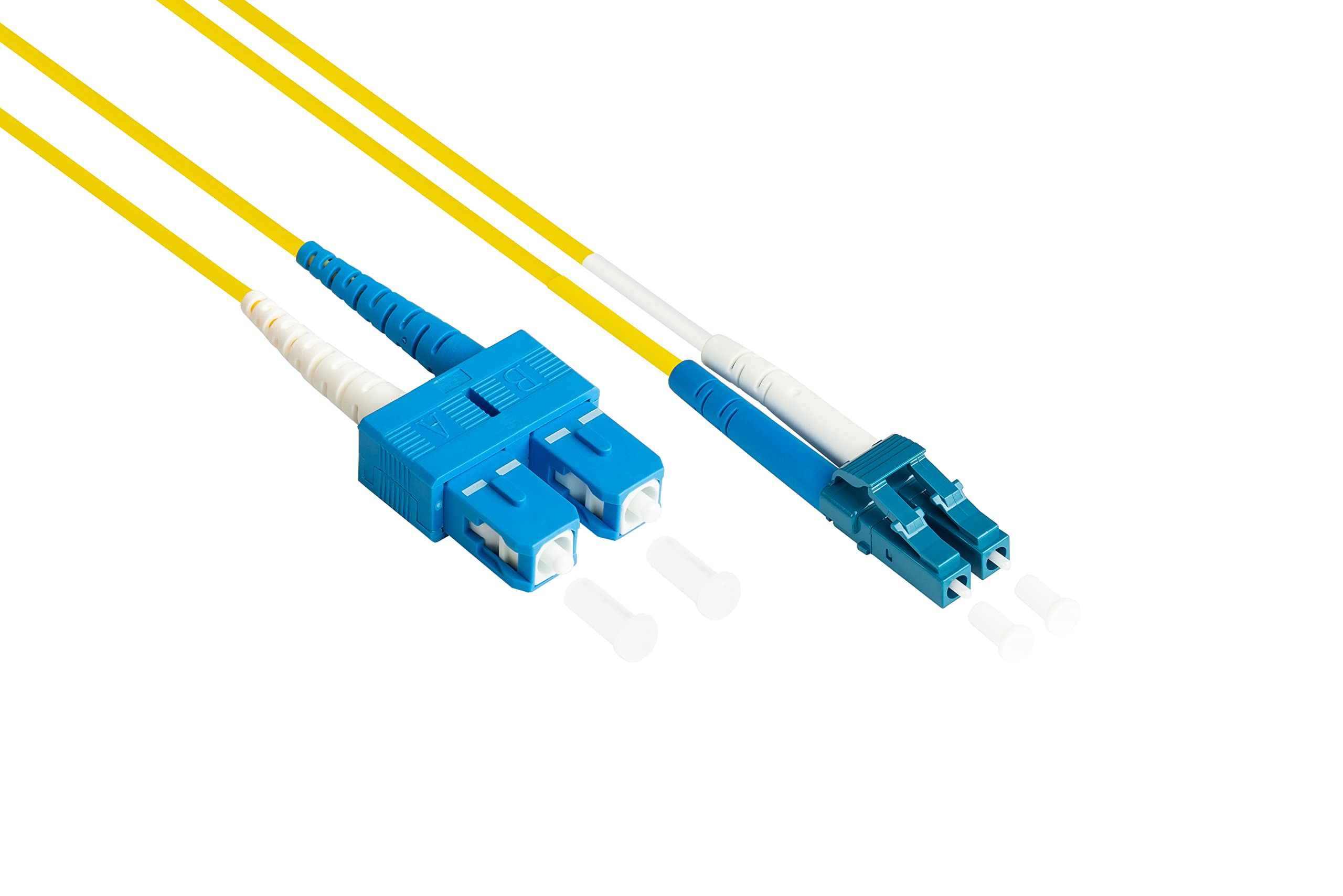Good Connections OS2 Fibre Optic Cable - DUPLEX - Male LC to SC - Single Mode 9/125 - Replaceable Polarity - Fibre Optic Cable - Patch Cable - 0.5 m / 50 cm