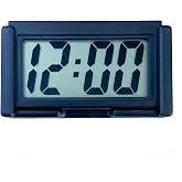 Car Dashboard Digital Clock - with Jumbo LCD Time &amp; Day Display - Mini Automotive Stick On Watch for Car Truck Dashboard &amp; Air Vent (Black)