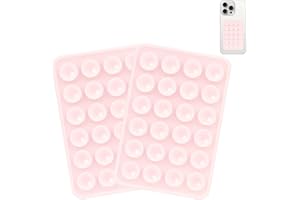 Giumel 2PCS Silicone Suction Phone Case Mount, Non Slip Suction Cup, Hands-Free Phone Accessories Holder for Selfies and Videos, Silicone Adhesive Stand Sticky for Cell Phone Light Pink