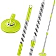 Spin Mop Replacement Handle 360 Degree Spin Mop Pole Handle Replacement Rotating Telescopic Handle Stick for Head Replace Spinning Household Cleaning Accessories for Home(Green)