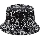 Quanhaigou Bucket Hat for Men Women,Packable Reversible Printed Sun Hats,Fisherman Outdoor Summer Travel Hiking Beach Caps