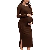 Smallshow Women's Long Sleeve Maternity Sweater Dress Knit Fall Winter Pregnancy Clothes