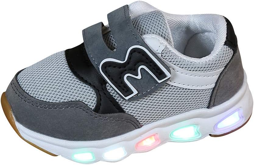 Baby Girls Boys Sneakers LED Light Up Walking Shoes Luminous Sneakers for Kids (Toddler/Little Kid/Big Kid)