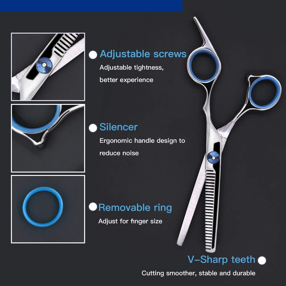 Hair Cutting Scissors Kit, Haircut scissors professional of 11 Pack,Stainless Steel Hair Cutting Thinning Shears Kit Hairdressing Barber, Clips,Barber Cape,Comb for Home,Salon,Pet Use: Home Improvement