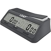 LEAP Chess Clock Digital Chess Timer Advanced for Board Game and Chess Timer with 9921 Updated Byo-yomi Bonus &amp; Delay Count Down up Alarm Grey
