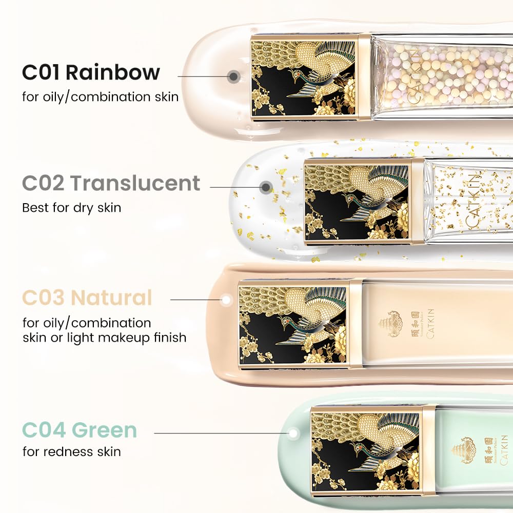 CATKIN Skin Tone Corrector Makeup Primer, Isolation Cream, 3 IN 1 Skin Tone Correcting, 73% Moisturizing Essence, Oil Control Primer For Flawless & Poreless Face Makeup Base Oil Free Formula