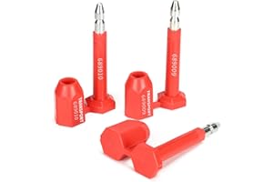 RASUNKAE 50pcs Bolt Seals ISO 17712, Security Metal Trailer Seals for Container, Anti-Tamper Tags Shipping Cargo Locks, with Print Progressive Numbering (50, Red)