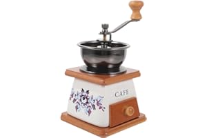 Luxshiny Mini Manual Coffee Grinder Ceramic Hand Crank Mill for Home Use Pepper and Bean Grinding Compact 6.29X3.74X3.74In Ki