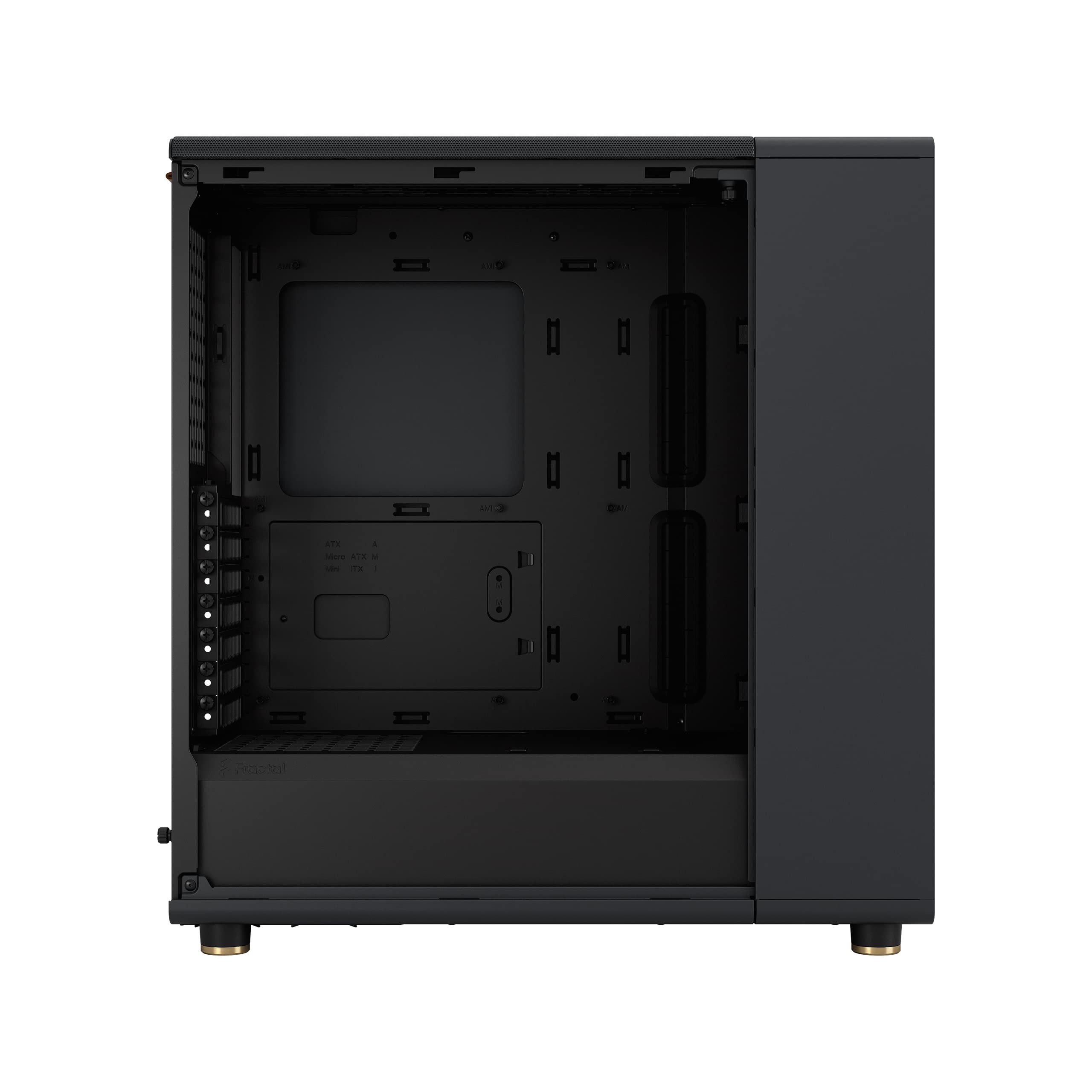 Fractal Design North - Genuine Walnut Wood Front - Mesh Side Panels - Two 140mm Aspect PWM Fans Included - Type C USB - ATX Airflow Mid Tower PC Gaming Case,Charcoal Black