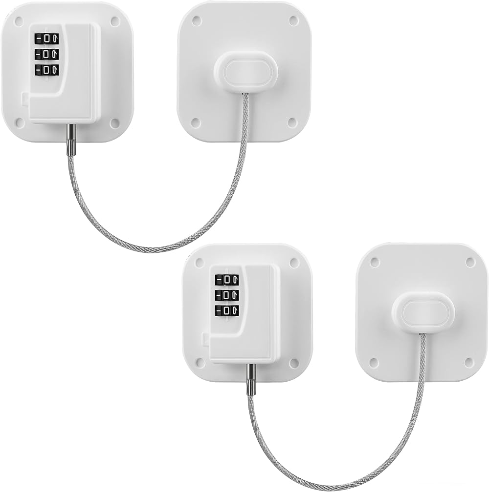 Evilsoul Password Fridge Lock 3-Digit Safe Lock 2PCS 3M Adhesive