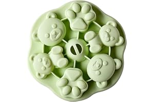 aqxreight Cute Silicone Molds Bear Shape Silicone Baby Food Mold for Ice Cream Steamed Cake Easy Demold with Soft Durable Mat