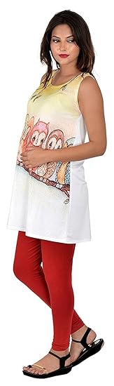 Digital Printed Super Soft Modal Maternity Tunic - Baby Owls