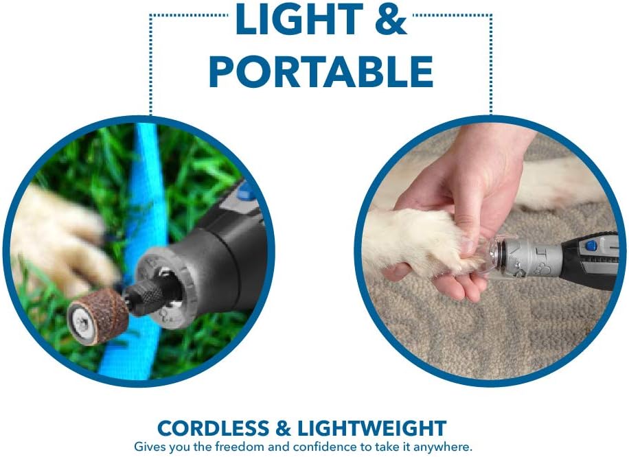 Dremel PawControl Dog Nail Grinder and Trimmer- Safe & Humane Pet Grooming Tool Kit- Cordless & Rechargeable Claw Grooming Kit for Dogs, Cats, and Small Animals 7760-PGK: Home Improvement