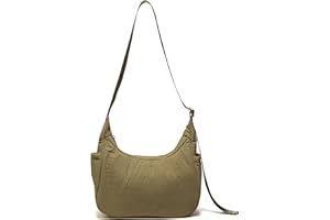 Pander Nylon Crescent Shoulder Bag, Medium Sling Crossbody with Adjustable Strap.