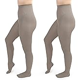 Silky Toes Women's 60D Soft Opaque Tights 1 or 2 Pairs -Black White And Colored Stockings for Women (Light Grey, D)