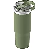 Oggi 30oz Vacuum Insulated Tumbler with Lid & Top Carry Handle – Stainless Steel Coffee Thermos, Travel Mug, Fits Cup Holders, Sweatproof, for Hot or Cold Drinks, Insulated Mug for Adults, Green