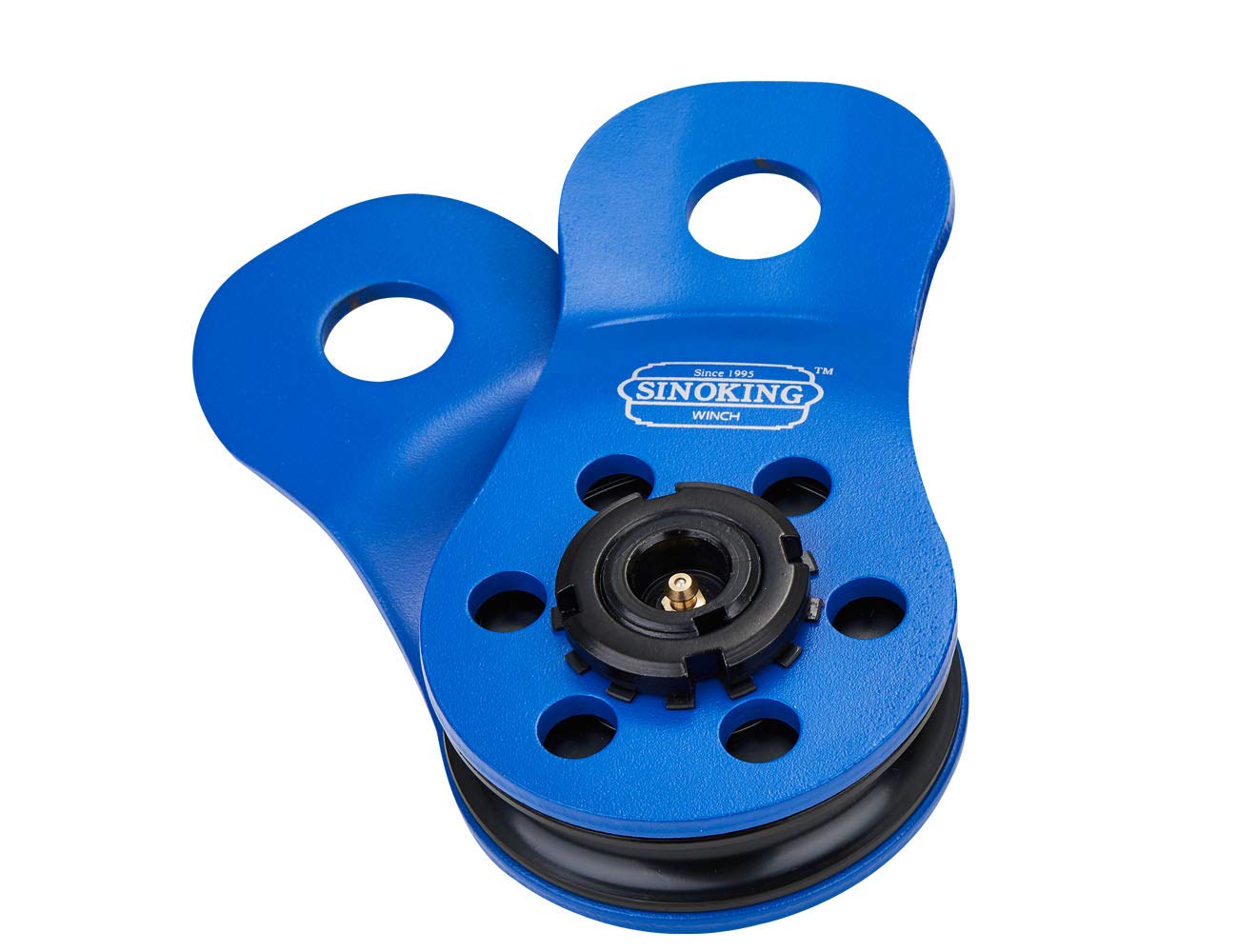 Photo 1 of SINOKING Universal Fit Winch Snatch Block 22000lbs/10T Max Load Snatch Block Heavy Duty Rope Pulley Winch Accessories Blue Textured Coating (Blue)