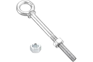 METALLIXITY Shoulder Eye Bolt with Nuts(1/2"x6") 1Set, Zinc-Plated Carbon Steel Machinery Lifting Ring Threaded Eye Bolt - fo