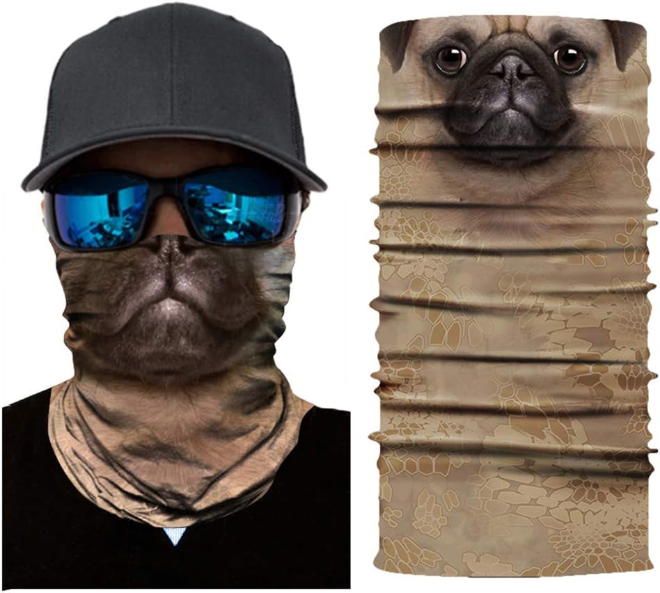 3D Animal Seamless Bandana Rave Face Mask Dust Wind UV Protection Scarf Sports Headwear Neck Gaiter Balaclava for Men,Women