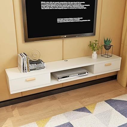 Ltjtvfxq Shelf Wand Tv Schrank Mit Schublade Wohnzimmer Schlafzimmer Wandregal Schwimmregal Multimedia Aufbewahrungsregal Multifunktionsstander Farbe C Grosse 1 4m Amazon De Kuche Haushalt