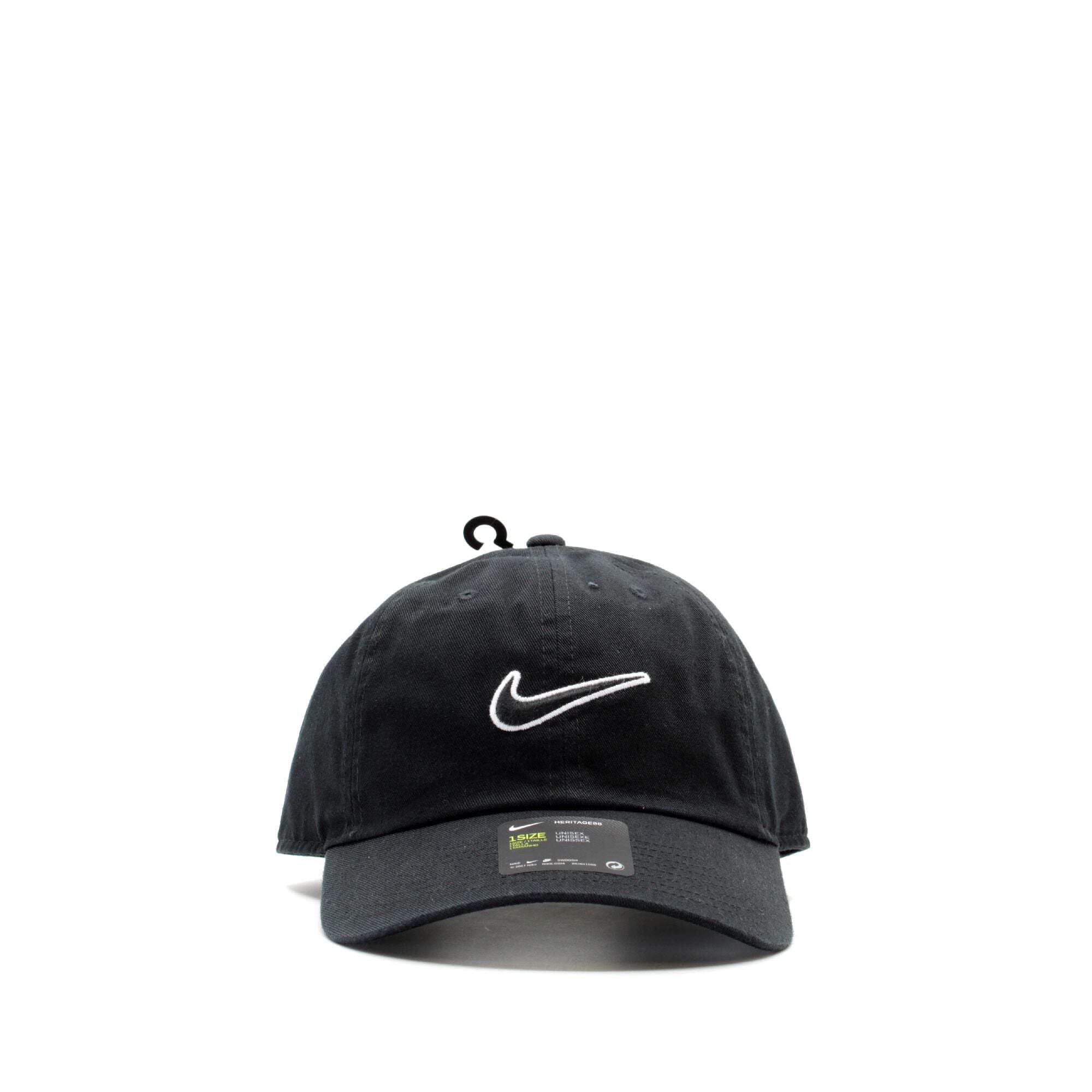 Nike Men Heritage 86 Essential Swoosh Adjustable Cap - Black/Black, One Size