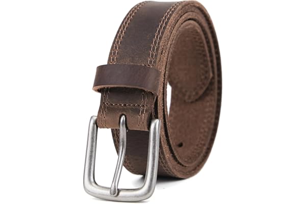 VATAN Men's Genuine Leather Casual Every Day Jean Dress Belts, 35mm Handmade Men Leather Belt with Gift Box