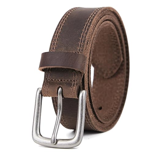 VATAN Men's Genuine Leather Casual Every Day Jeans Belts, Handmade