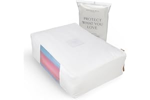 Hayden Hill Luxury Organic Cotton Sweater & Blanket Storage Bag - 20" Fits 9 Cashmere Sweaters or 2 Blankets - Moth Proof Garment Bag - Clothes Organizer With Zipper - Certified Carbon Neutral