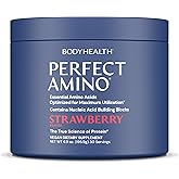 BodyHealth PerfectAmino Powder - BCAA and EAA Powder for Pre and Post Workout - Amino Acid Energy Drink for Men and Women to Support Lean Muscle and Recovery - Strawberry - 30 Servings