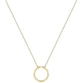 Fettero Pendant Necklace Gold Choker Layered Coin Open Karma Circle Full New Crescent Moon 14K Gold Plated Dainty Simple Moon Phase Jewelry for Women Gift