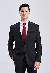 HISDERN Mens Red Ties Classic Woven Polka Dot Silk