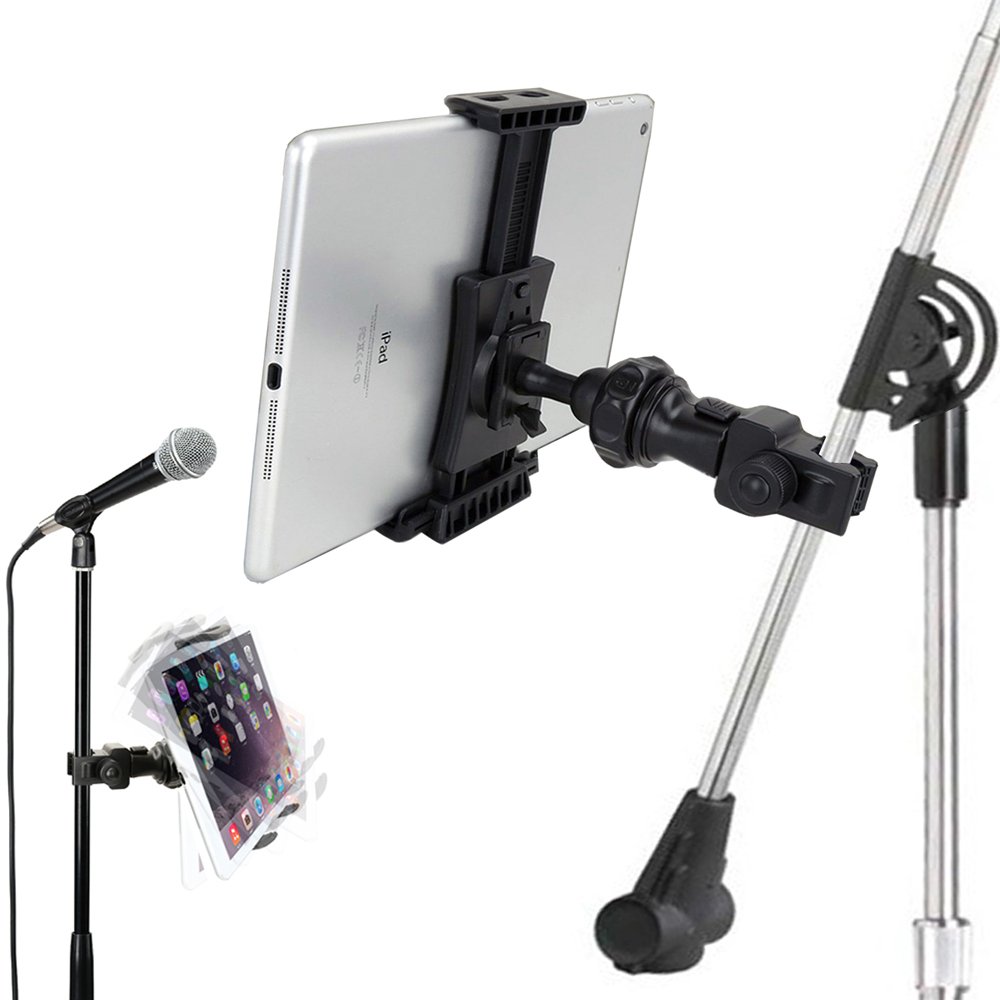 Accessory Basics QuickLock Microphone Music Mic Stand Pole bar Mount for Apple ipad Pro Air Mini Galaxy Tab S9 Note iPhone XR XS MAX X 8 7 Plususe with All 7-12 Tablet & Smartphones by Accessory Basics