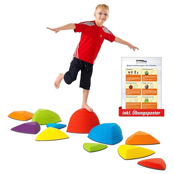 Sport-Tec Hügelkuppen-Set, Balance Spiel, Balancierspiel, Kinder, Kindergarten, 11-tlg.
