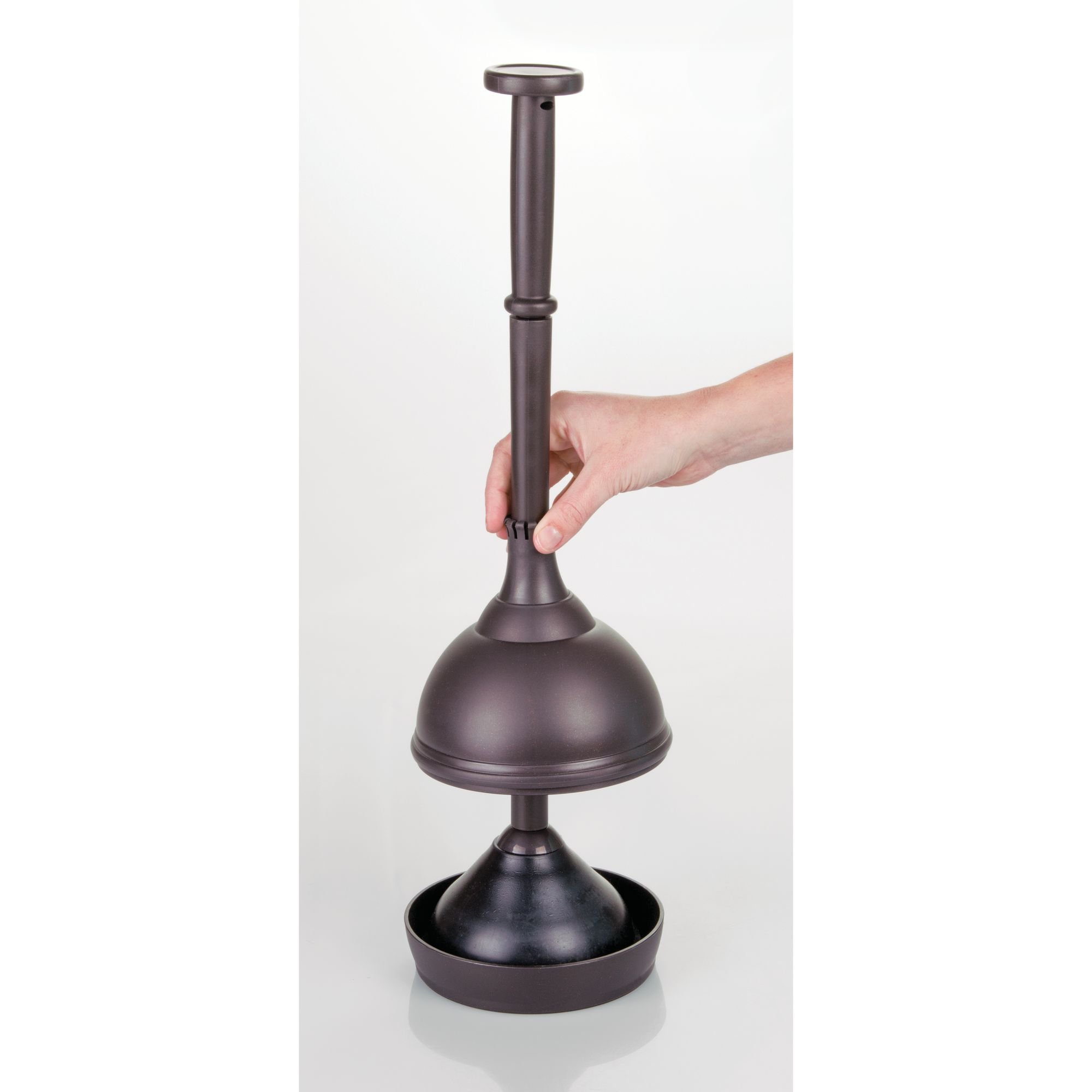 mDesign Bathroom Toilet Bowl Brush and Plunger Set of 2, Bronze