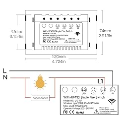 MOES Touch Wall Single Live Wire Smart Switch，No