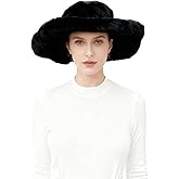 Lina & Lily Oversized Women's Winter Bucket Hat Faux Fur Wide Floppy Brim