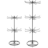 Tandefio 2 Pcs Rotating Display Stands 2 Tier and 3 Tier Metal Retail Rack Spinning Holder for Jewelry Bracelet Earring Keychain Display Vendor Events Supplies