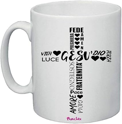 Tazza 8 X 10 Scritta Gesu Vita Dio Amore Gioia Regalo Maestra Catechista Suora Amazon It Casa E Cucina