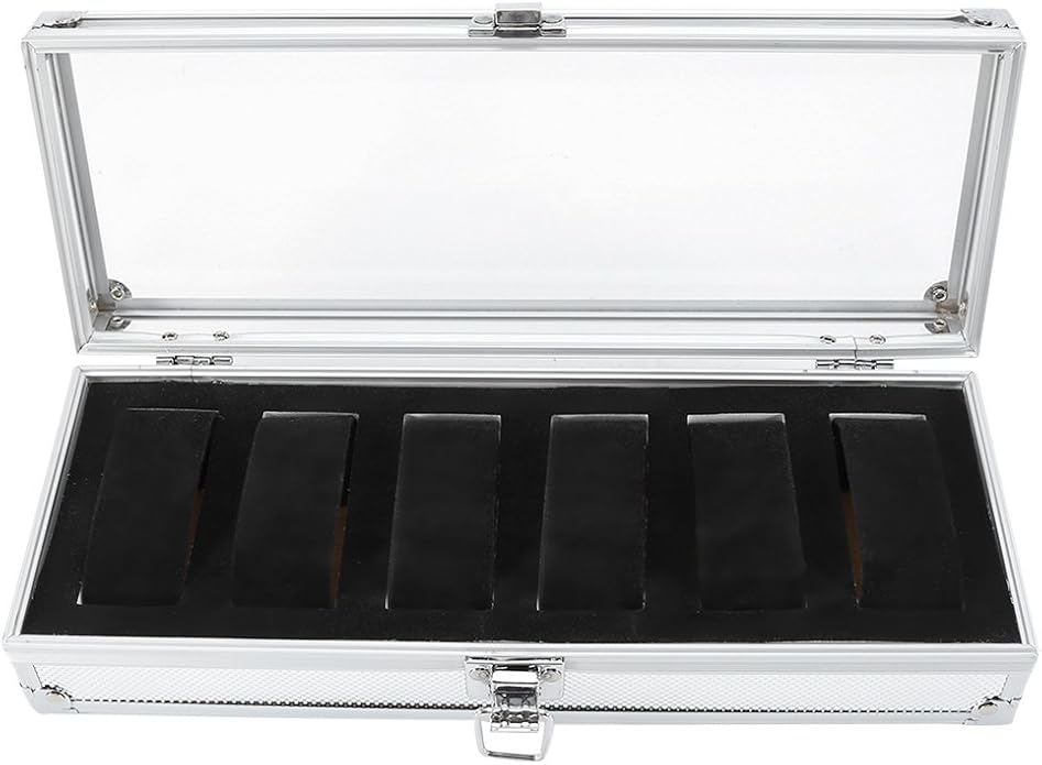 Uhrenbox, 1Pc 6/12 Gitterschlitze Aluminium Rechteck Uhrenschmuck