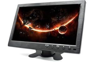 PARDARSEY Padarsey 10.1” HD Monitor for Mini TV & Car Video Player & Computer Display TFT LCD Color Screen for Car Backup Camera & Home Security System Built in Speaker Support BNC/AVI/VGA/HDMI