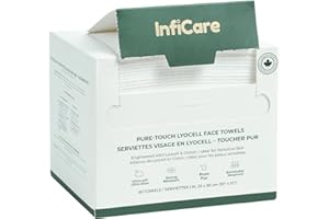 InfiCare Pure-Touch Lyocell Cotton Face Towels - Ultra Soft & Gentle Disposable Dry Wipes - Tear-Resistant Makeup Remover Clo